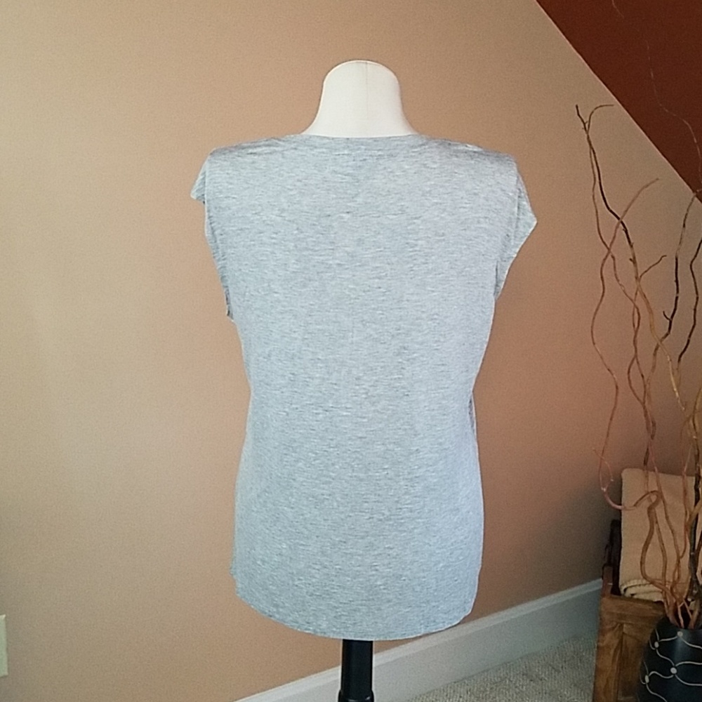 Plus Love J Rock Star Cap Sleeve V-Neck Tee - Picture 4 of 7